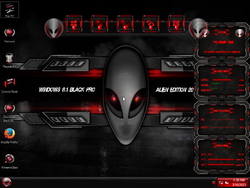 The desktop of Windows 8.1 Black Alien Edition
