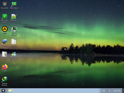 The desktop of Windows 7 Night Edition