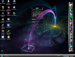 The desktop of Windows XP Full Maza
