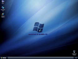 The desktop of Windows XP Share Lite V1