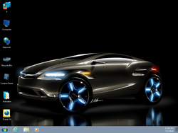 The desktop of Windows 7 Blue Gamer Edition 2020