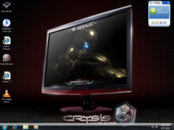 The desktop of Windows 7 Gamer Edition