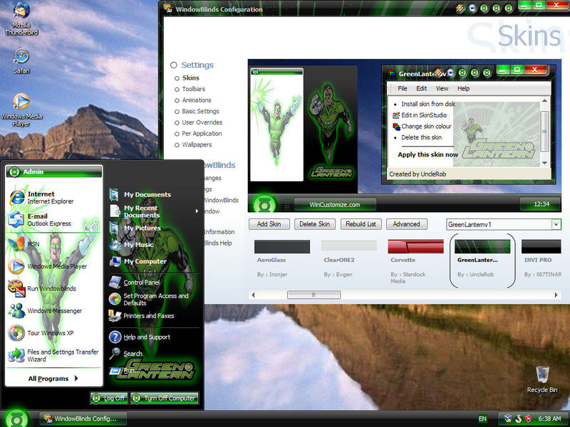 File:XP OSX Leopard GreenLanternv1 WindowBlinds skin.png