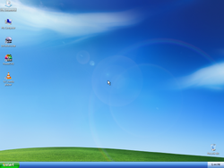 The desktop of Windows XP SP3 Ultimate