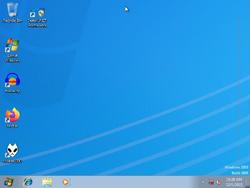 The desktop of Windows 2010 on first boot