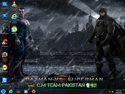 The desktop of Windows 7 Batman VS Superman