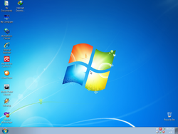 The desktop of Windows Elgnde 7 xp v3
