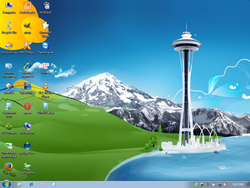 The desktop of Windows 7 Live CD From USB