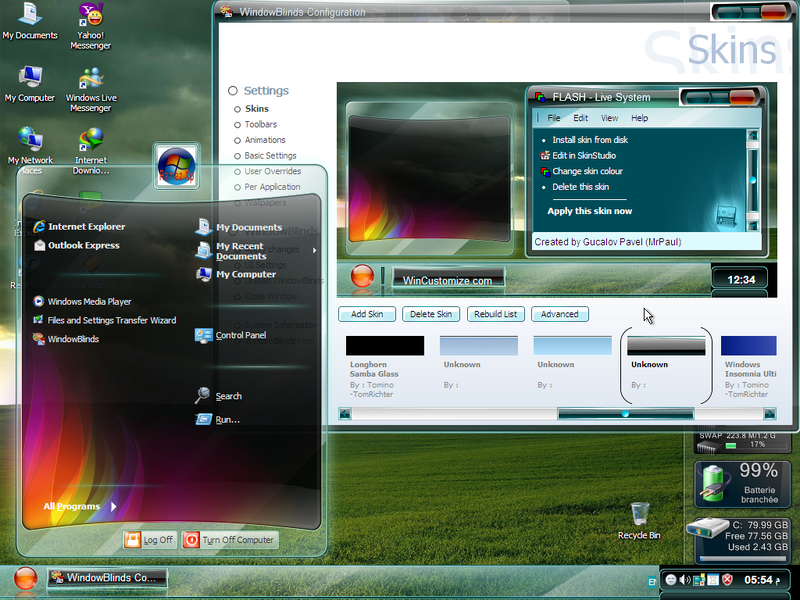 File:XP Ramez XP v1.5 FLASH - Live System WindowBlinds skin.png