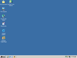 The desktop of Windows 2000 Personal