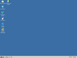 The desktop of Windows 2000 Personal