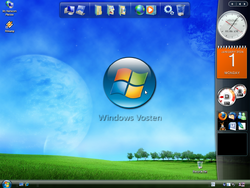 The desktop of Windows XP Vosten