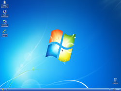 The desktop of Windows XP SP3 Seven CD 2014