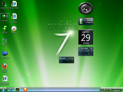 The desktop of Windows 7 NVIDIA Edition