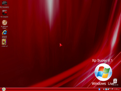 The desktop of Windows Live Xp Super V1