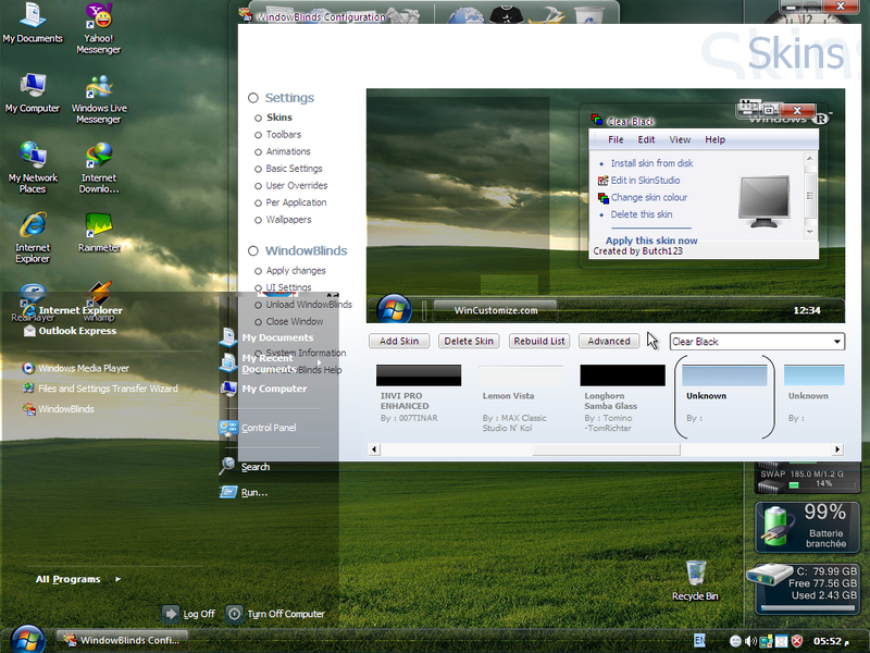 File:XP Ramez XP v1.5 Clear Black WindowBlinds skin.png