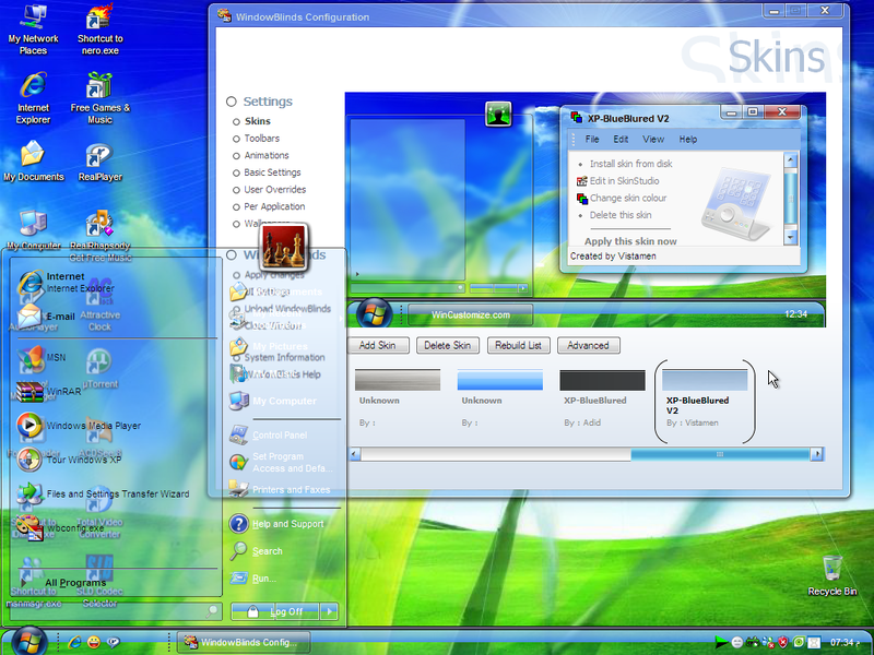 File:XP Sun Rise XP-BlueBlured V2 WindowBlinds skin.png