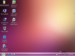 The desktop of a fresh YLMF Tomato Garden XP 3.0 install
