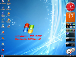 The desktop of Windows XP Fantastic Edition v2 2011