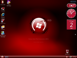 The desktop of Windows XP Vortex 3G Red Edition