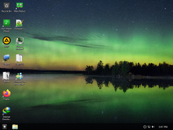The desktop of Windows 7 Night Edition