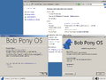 System Properties, About Windows (regular), and About Windows (Bob Pony OS)