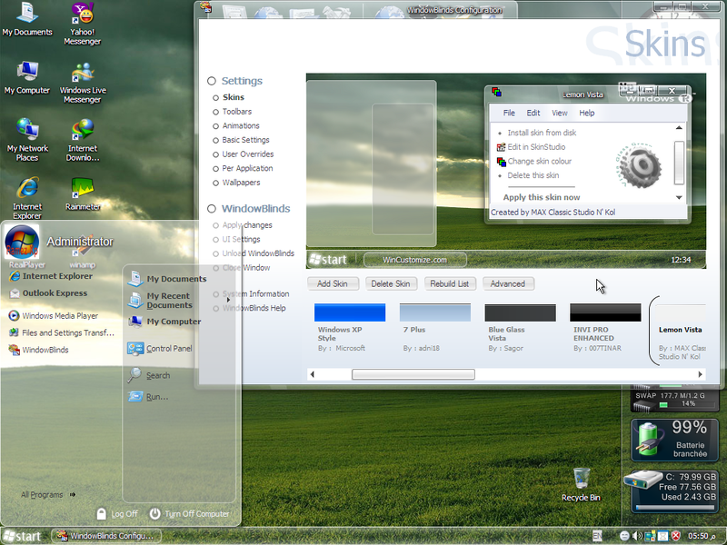 File:XP Ramez XP v1.5 Lemon Vista WindowBlinds skin.png
