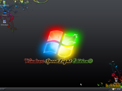 The desktop of Windows XP uE Speedlight v3