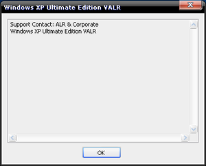 XP Ultimate Edition VALR Support Information.png