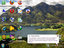 The desktop of a fresh install of XP Genius Edition 2010
