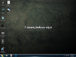 The desktop of Windows 7 xDark Deluxe 4.3