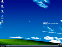 The desktop of Windows XP SP3 Compact Edition