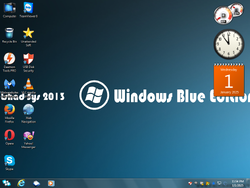 The desktop of Windows 7 Blue Edition