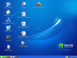 The desktop of YLMF OS 1.0