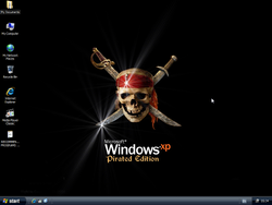 The desktop of Windows XP Black Edition 2012-03-17