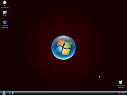 The desktop of Windows XP Shadow Lite SP3