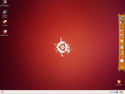 The desktop of Windows XP Ubuntu Style 2011