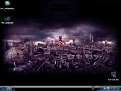 The desktop of Windows XP Evolution Black SP3