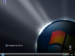 The desktop of Windows Ice XP 3.0.1 Reloaded Edition