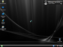 The desktop of Windows XP Dark Edition V6