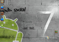 The desktop of Windows 7 Android Rockz!