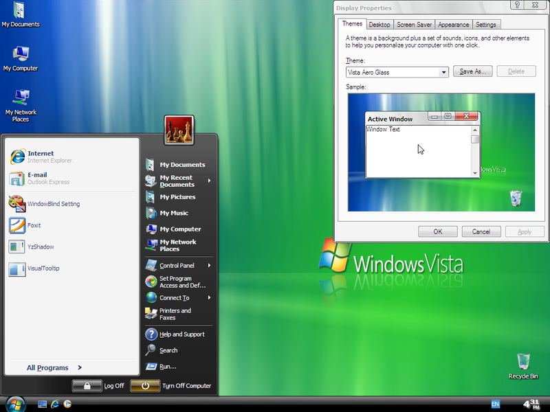 File:XP VistaXP Ultimate Vista Aero Glass theme.png