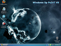 The desktop of Windows XP Point V9