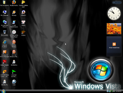 The desktop of Windows Vista Black Dream SP2
