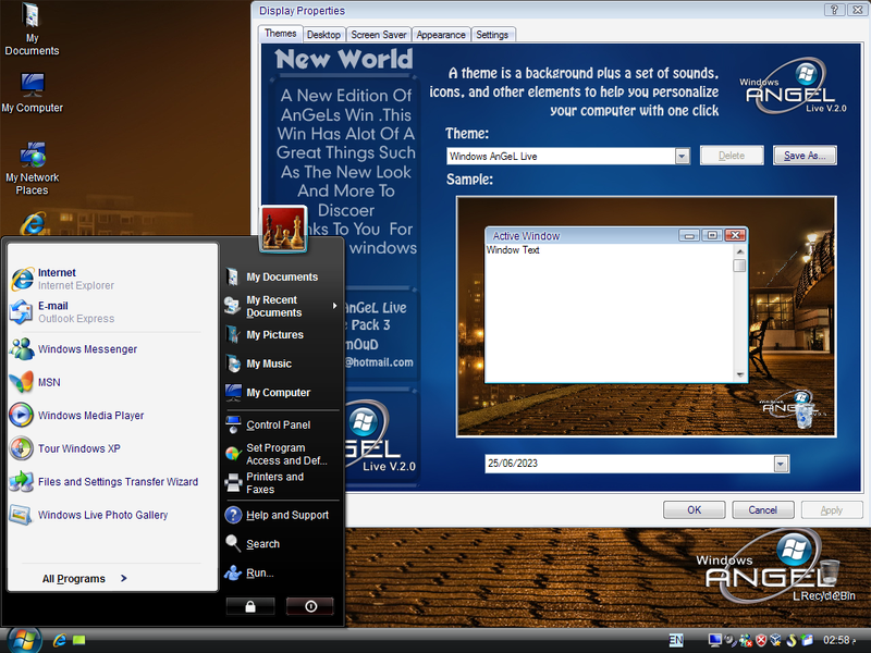 File:XP AnGeLive Windows AnGeL Live Theme.png