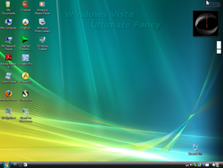 The desktop of Windows Vista Ultimate Fancy