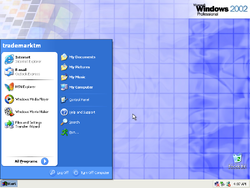 Desktop & start menu of Windows 2002