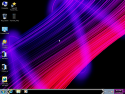 The desktop of Pink Neon Windows 7 Ultimate SuperLite