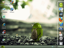 The desktop of a fresh install of Android XP