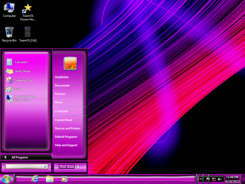 File:W7 Pink Neon Windows 7 Ultimate SuperLite StartMenu.png